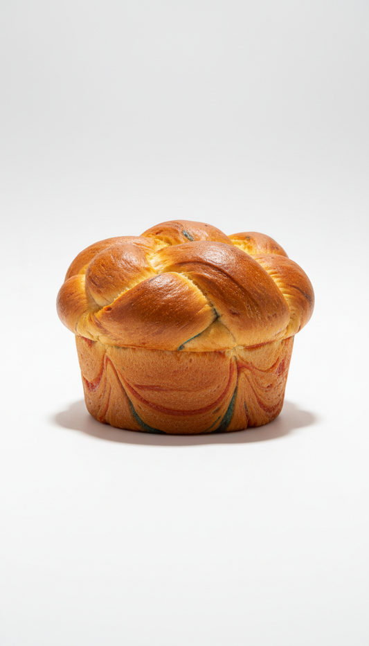 Sunlit amber brioche loaf