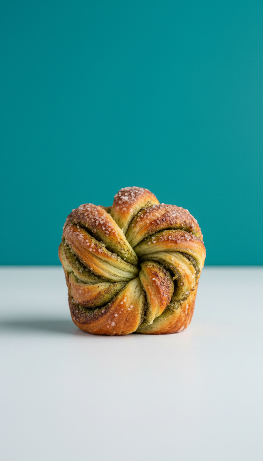 Matcha cardamom twist pastry